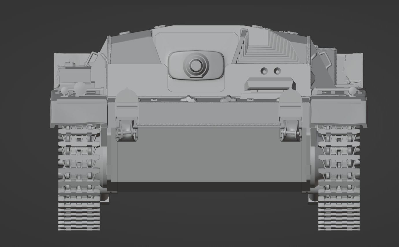 H0 1-87 scale WW2 StuG III Ausf A 3D print model_1