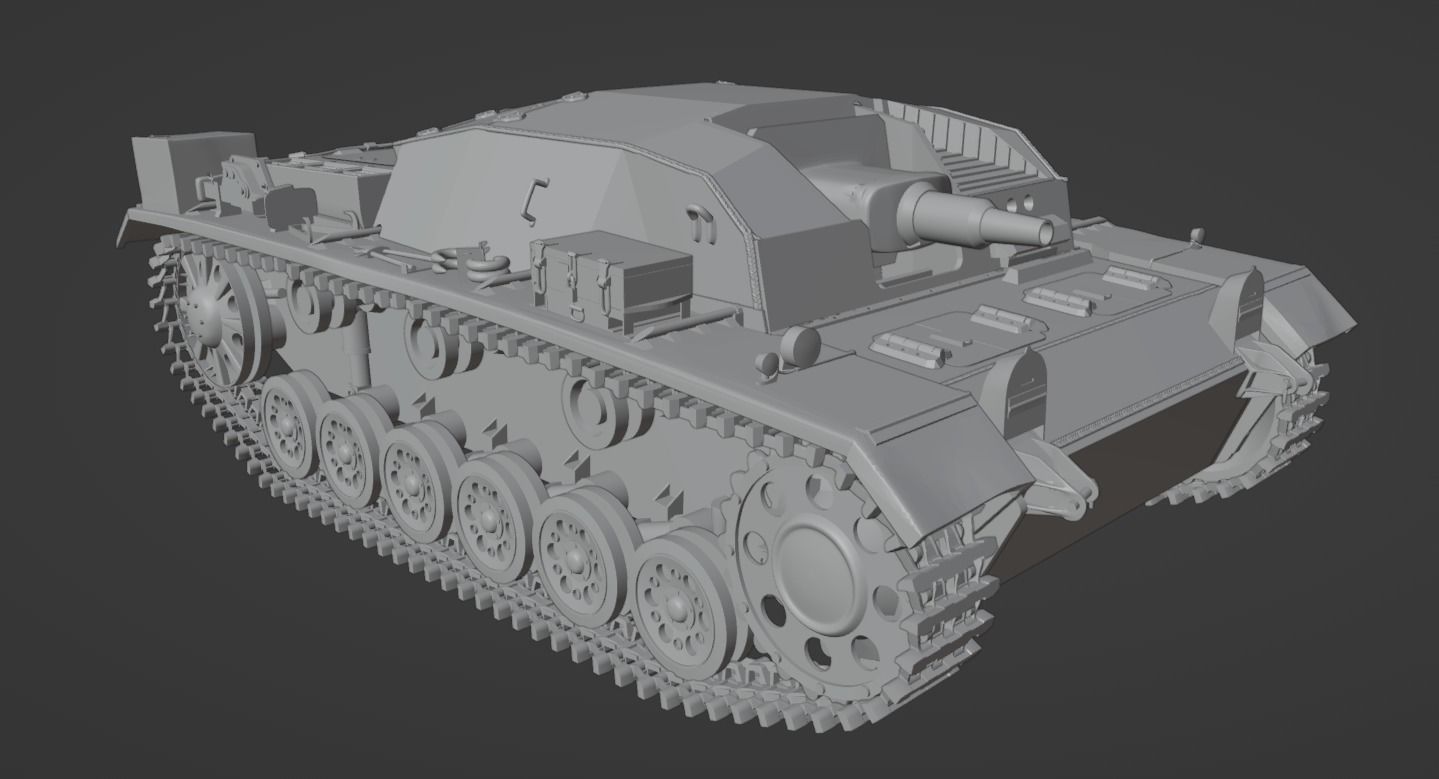H0 1-87 scale WW2 StuG III Ausf A 3D print model_5