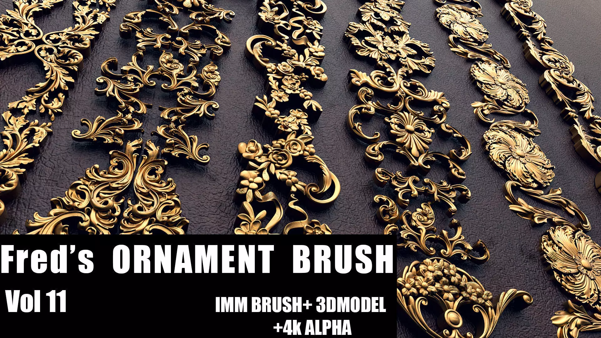 Freds ORNAMENT BRUSH - IMM-3DModels-4kAlpha Low-poly 3D model_0