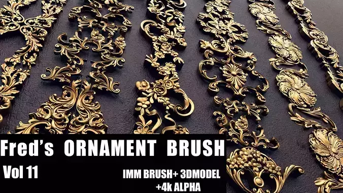 Freds ORNAMENT BRUSH - IMM-3DModels-4kAlpha