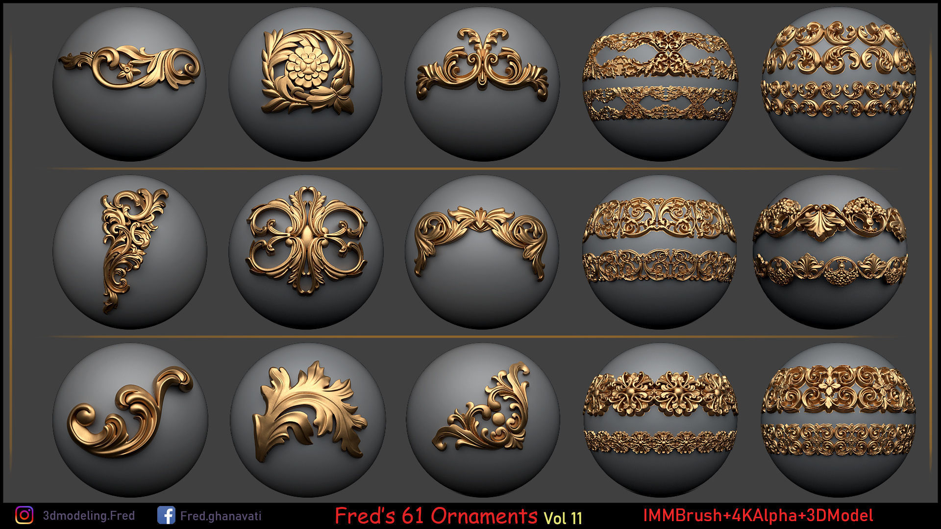 Freds ORNAMENT BRUSH - IMM-3DModels-4kAlpha Low-poly 3D model_2