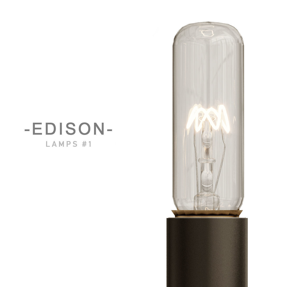 Edison lamps collection 3D model_1