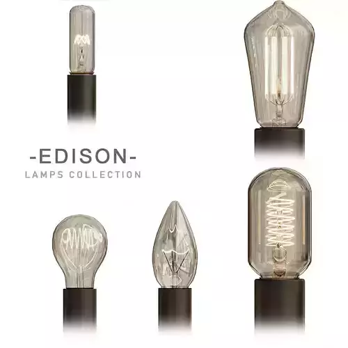 Edison lamps collection 3D model