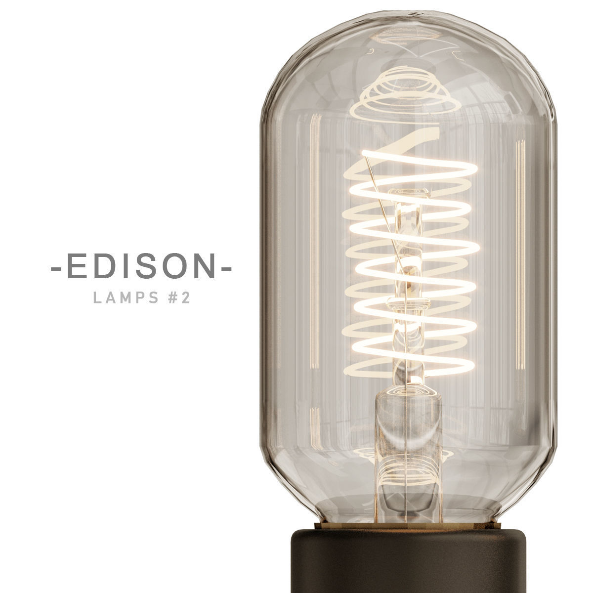 Edison lamps collection 3D model_2