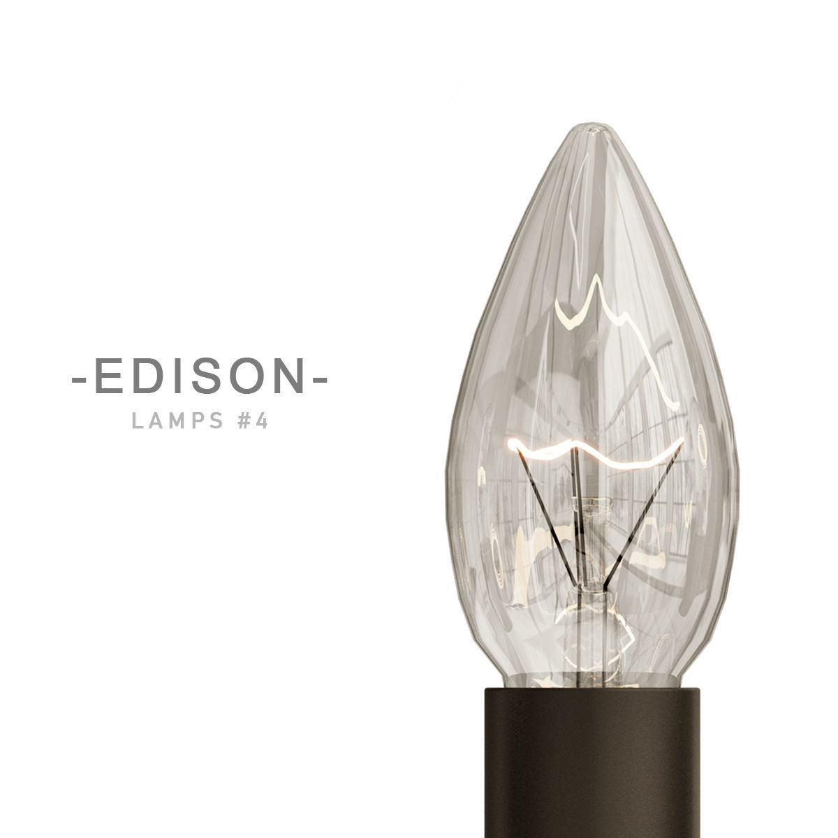 Edison lamps collection 3D model_4