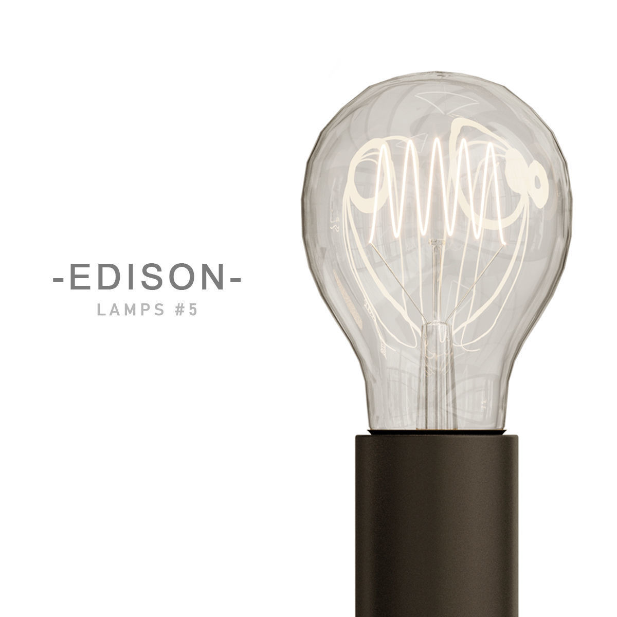 Edison lamps collection 3D model_5