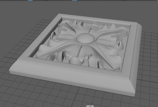rosette decorative box with ornate design 3D model_3