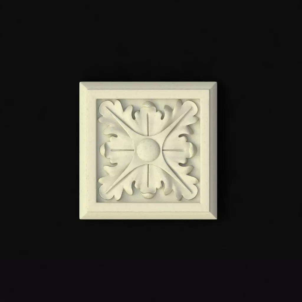 rosette decorative box with ornate design 3D model_0