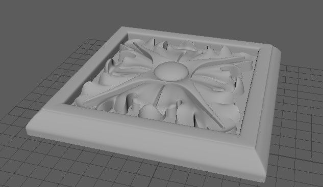 rosette decorative box with ornate design 3D model_2