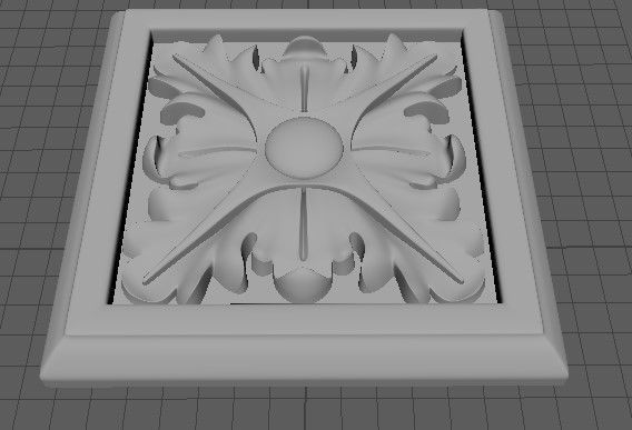 rosette decorative box with ornate design 3D model_1