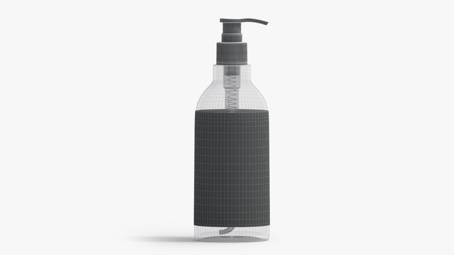 Glass Pump Bottle Low-poly 3D model_7