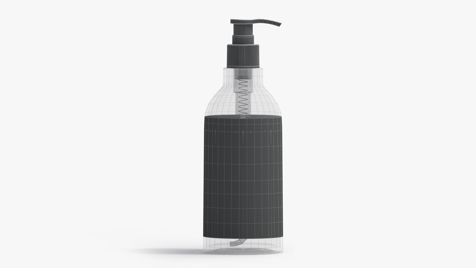 Glass Pump Bottle Low-poly 3D model_6