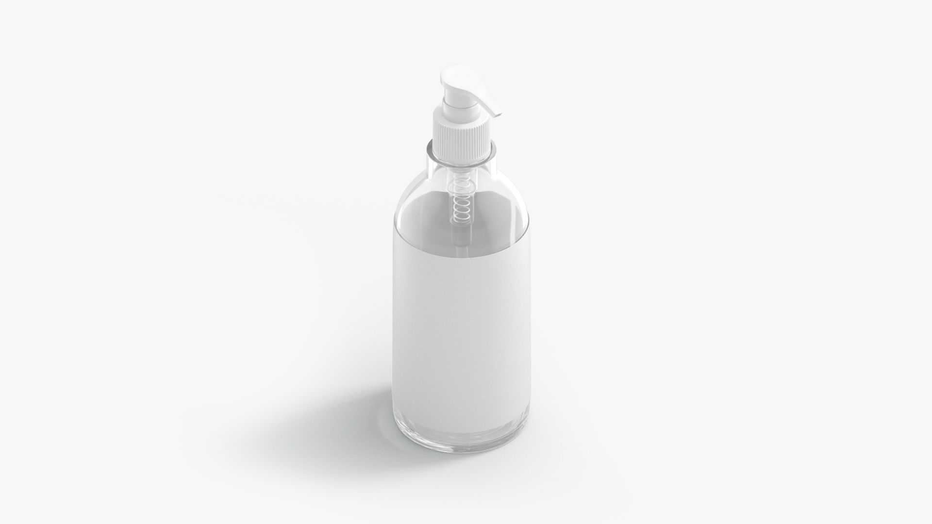 Glass Pump Bottle Low-poly 3D model_1