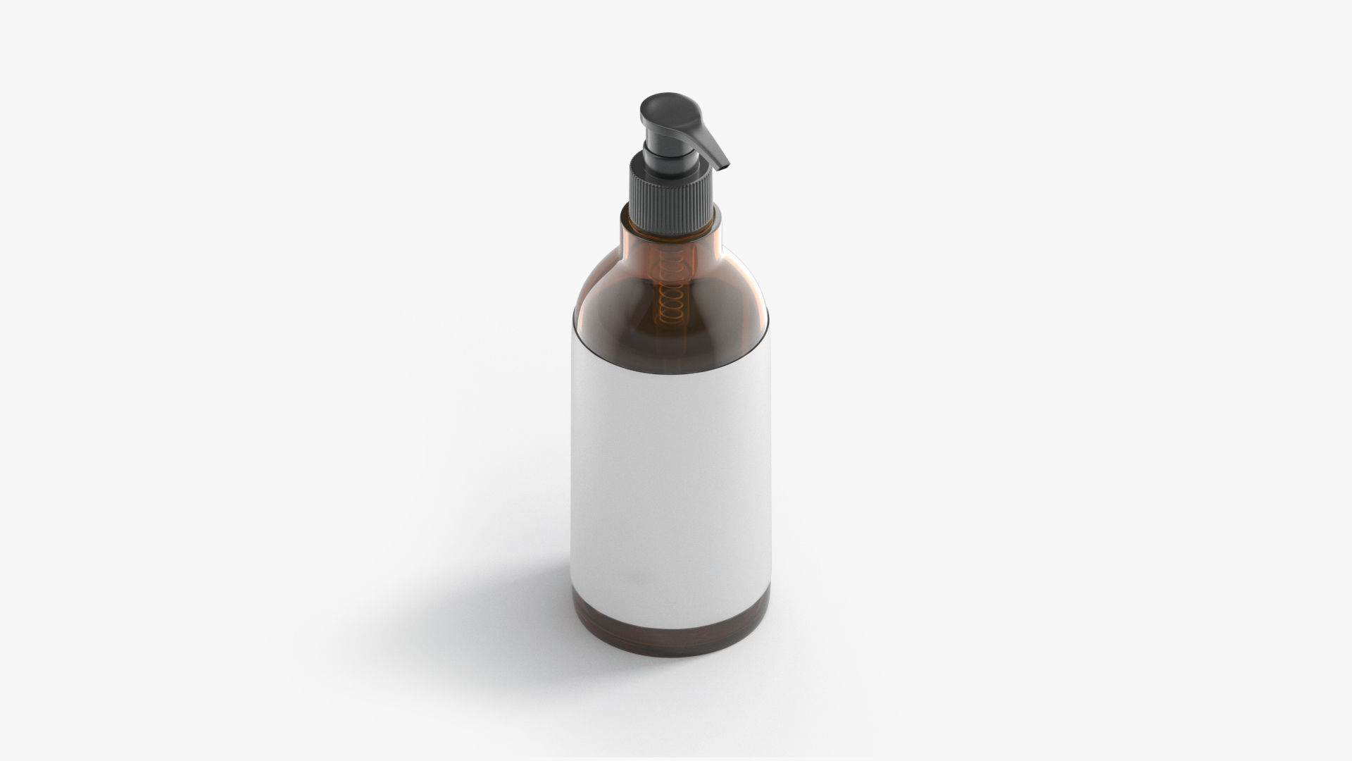 Amber Pump Bottle Low-poly 3D model_1
