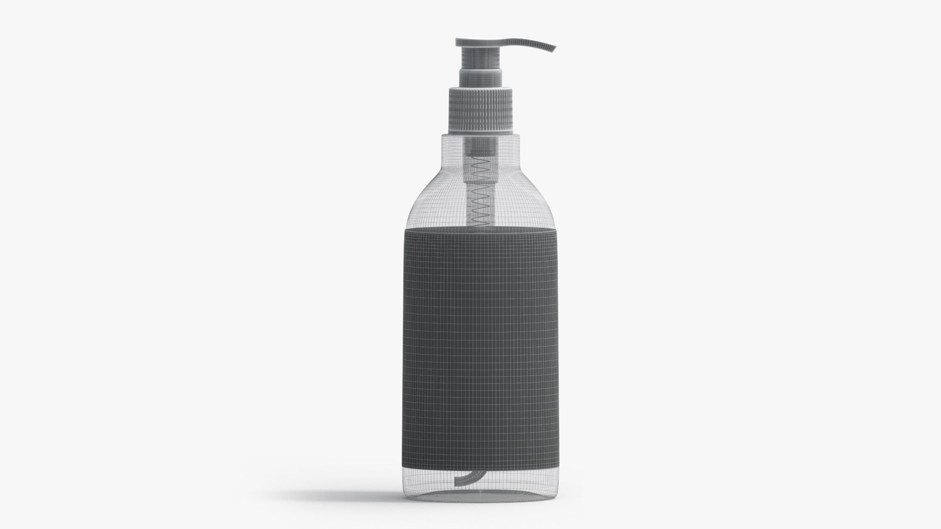 Amber Pump Bottle Low-poly 3D model_8