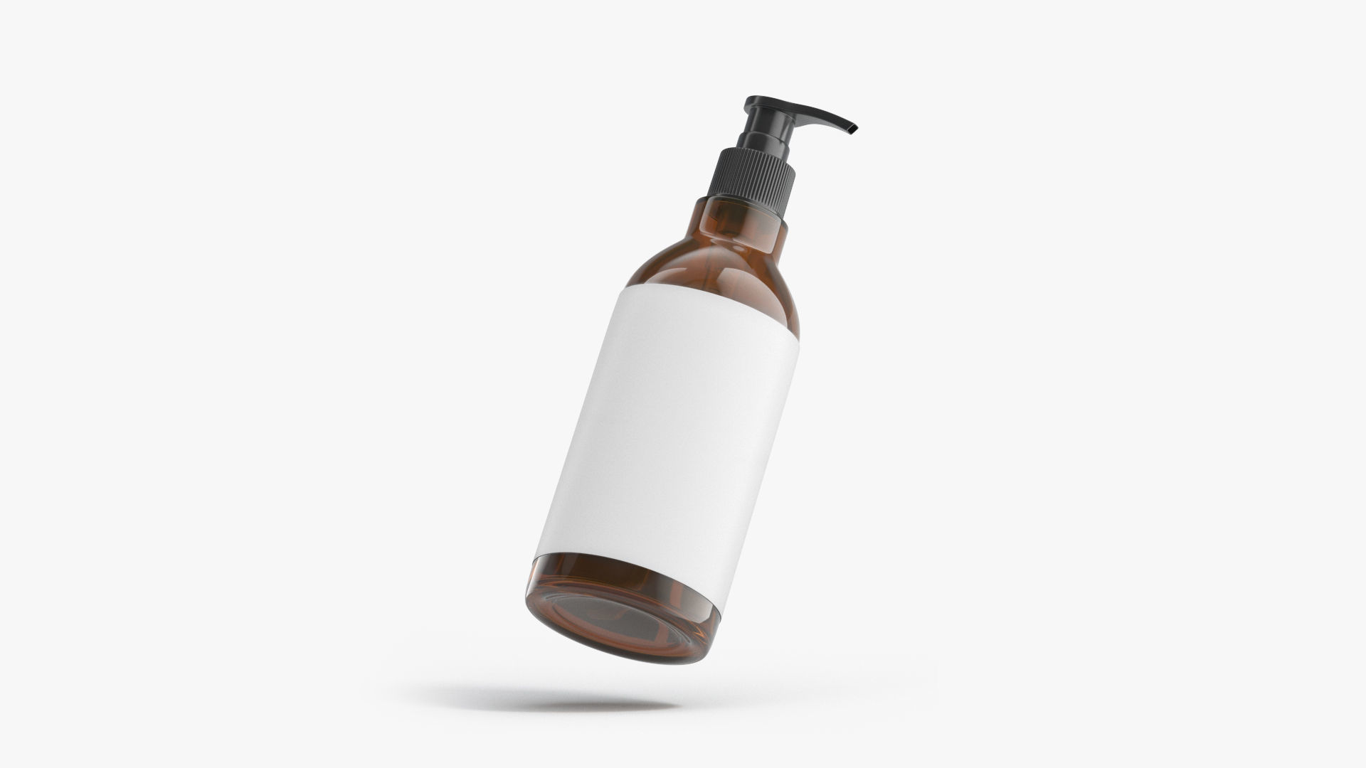 Amber Pump Bottle Low-poly 3D model_3