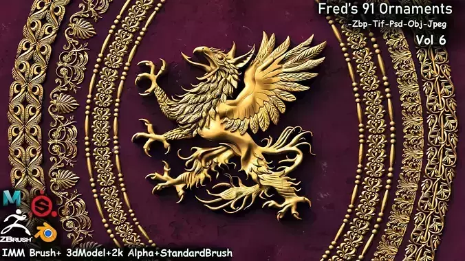 Fred ORNAMENT BRUSH Vol6 - IMM-3dModels-Alpha