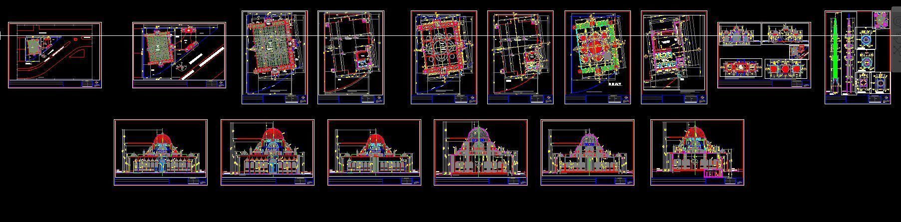 Mosque With Autocad Working Drawings 3D model_2