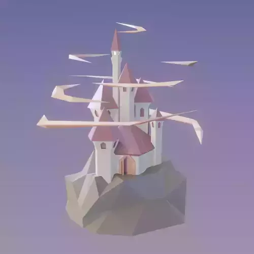 Low Poly Castle Low-poly 3D model