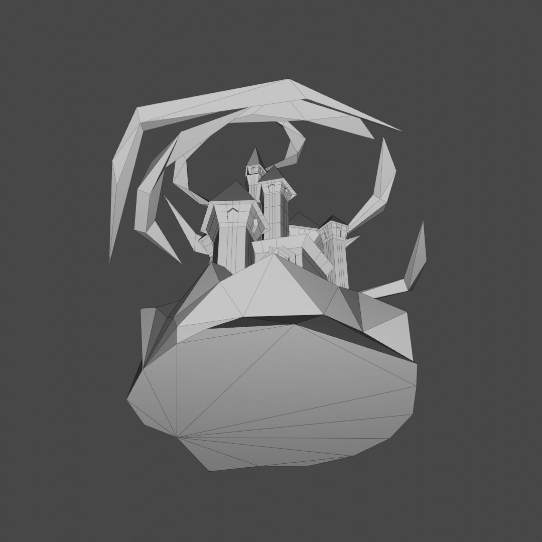 Low Poly Castle Low-poly 3D model_16