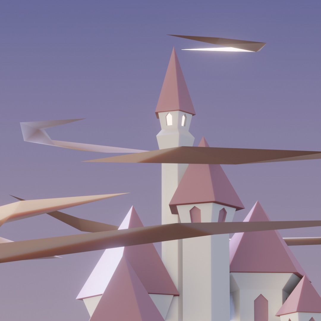 Low Poly Castle Low-poly 3D model_10