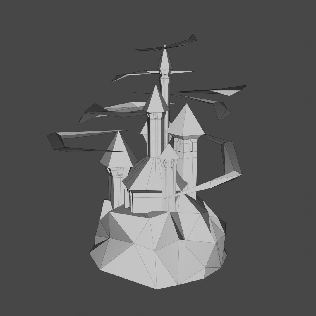 Low Poly Castle Low-poly 3D model_13