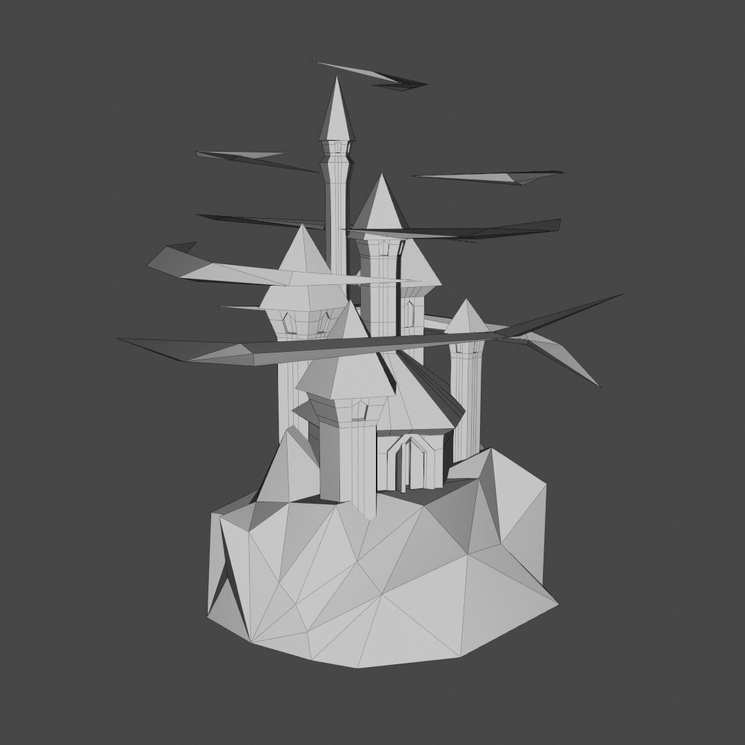 Low Poly Castle Low-poly 3D model_11