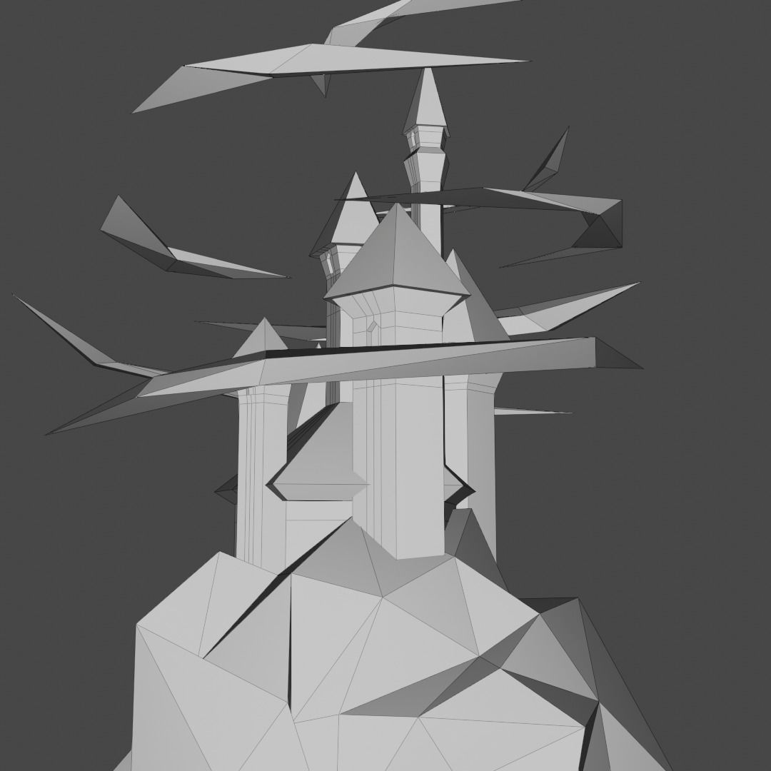 Low Poly Castle Low-poly 3D model_14