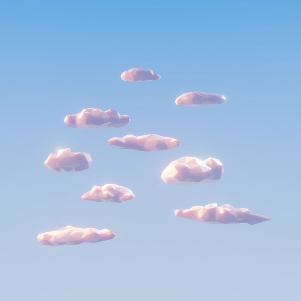 Low Poly Stuff castle 3D Model Collection_9