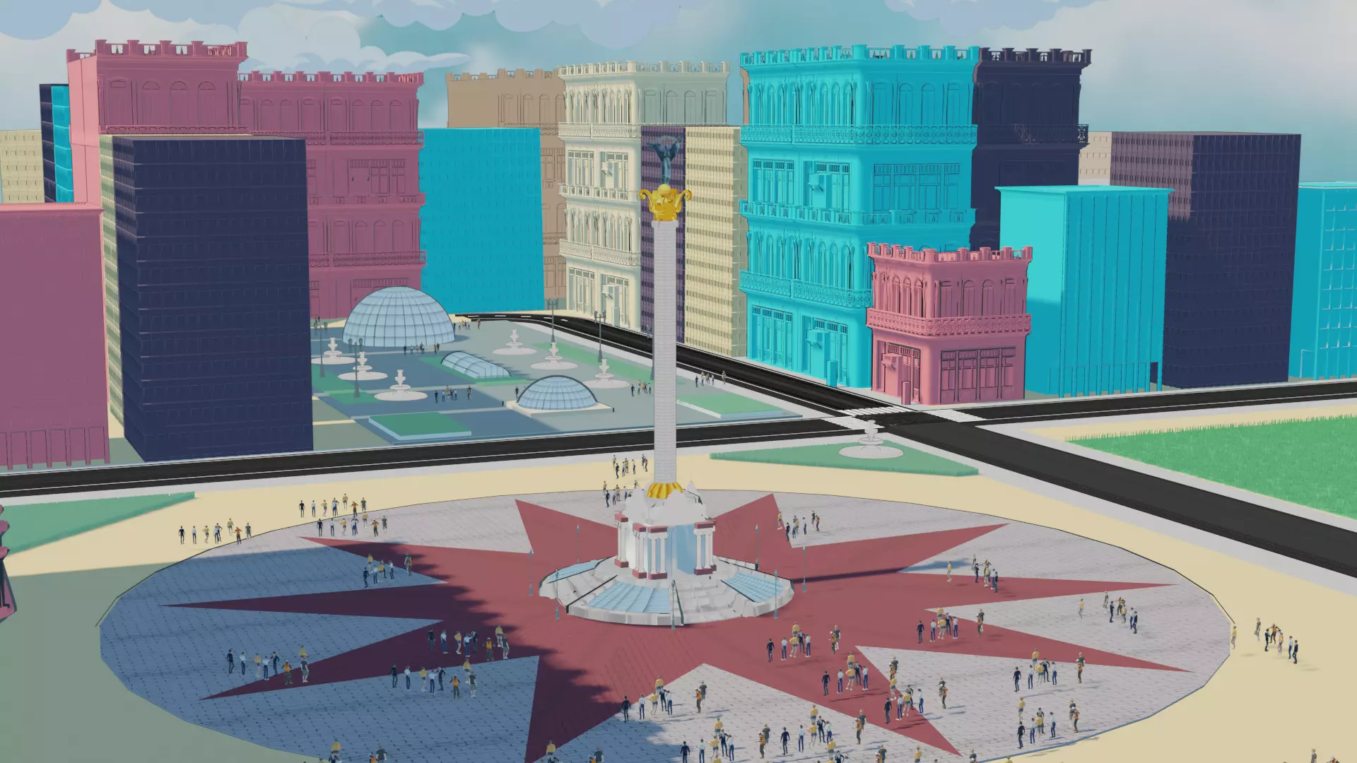 kviv ukraine capital square 3D model_0