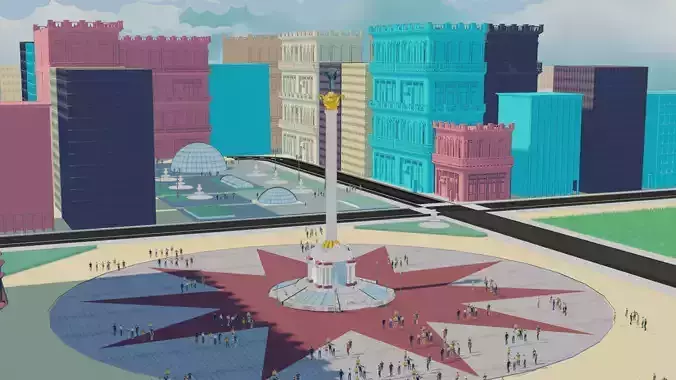 kviv ukraine capital square 3D model