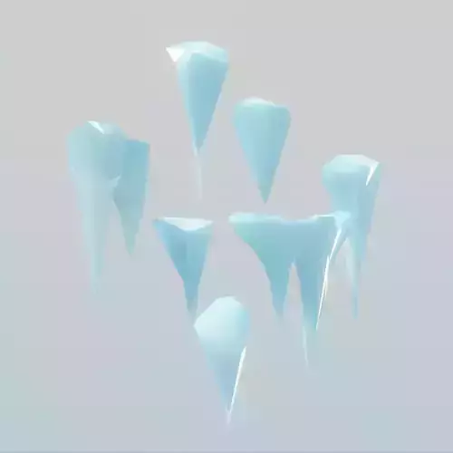 Low Poly Icicles ice crystals