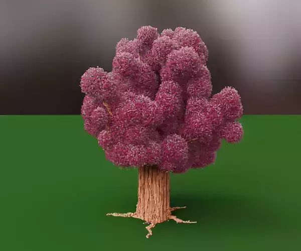 Cherry tree 3dmodel for mobile game