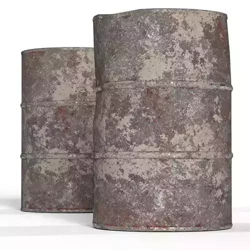 Lowpoly Barrels two rusty