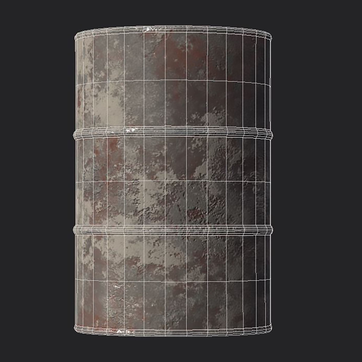 Lowpoly Barrels two rusty Low-poly 3D model_4