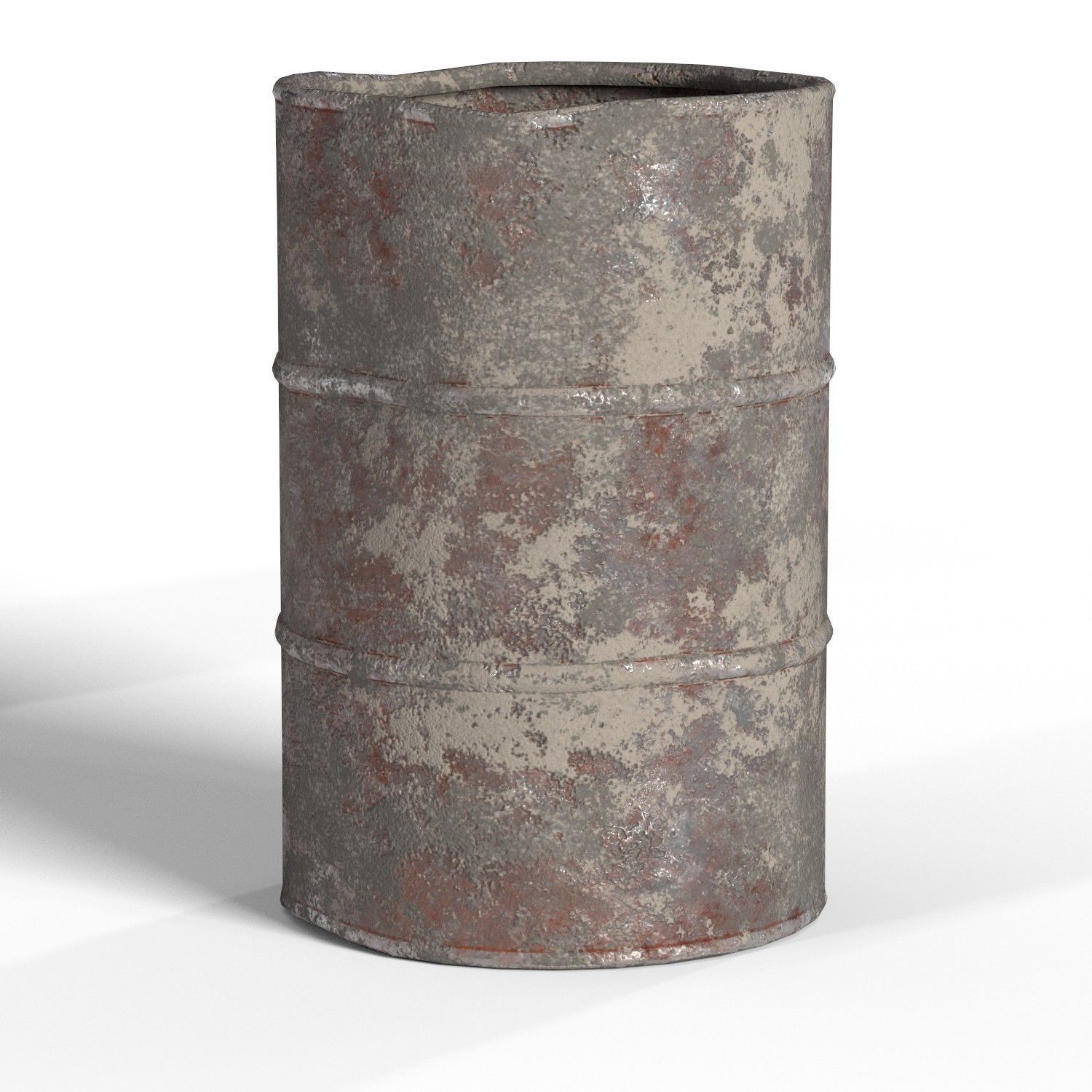 Lowpoly Barrels two rusty Low-poly 3D model_2
