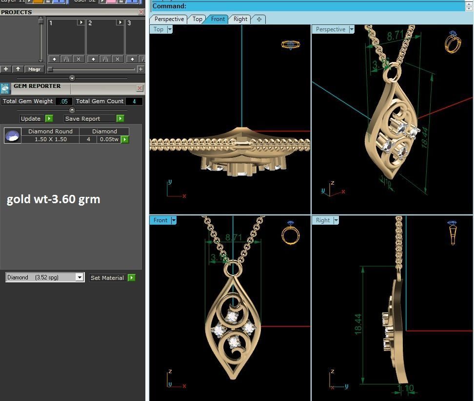 Women Pendant 3dm STL FBX OBJ Render Details 3D print model_7