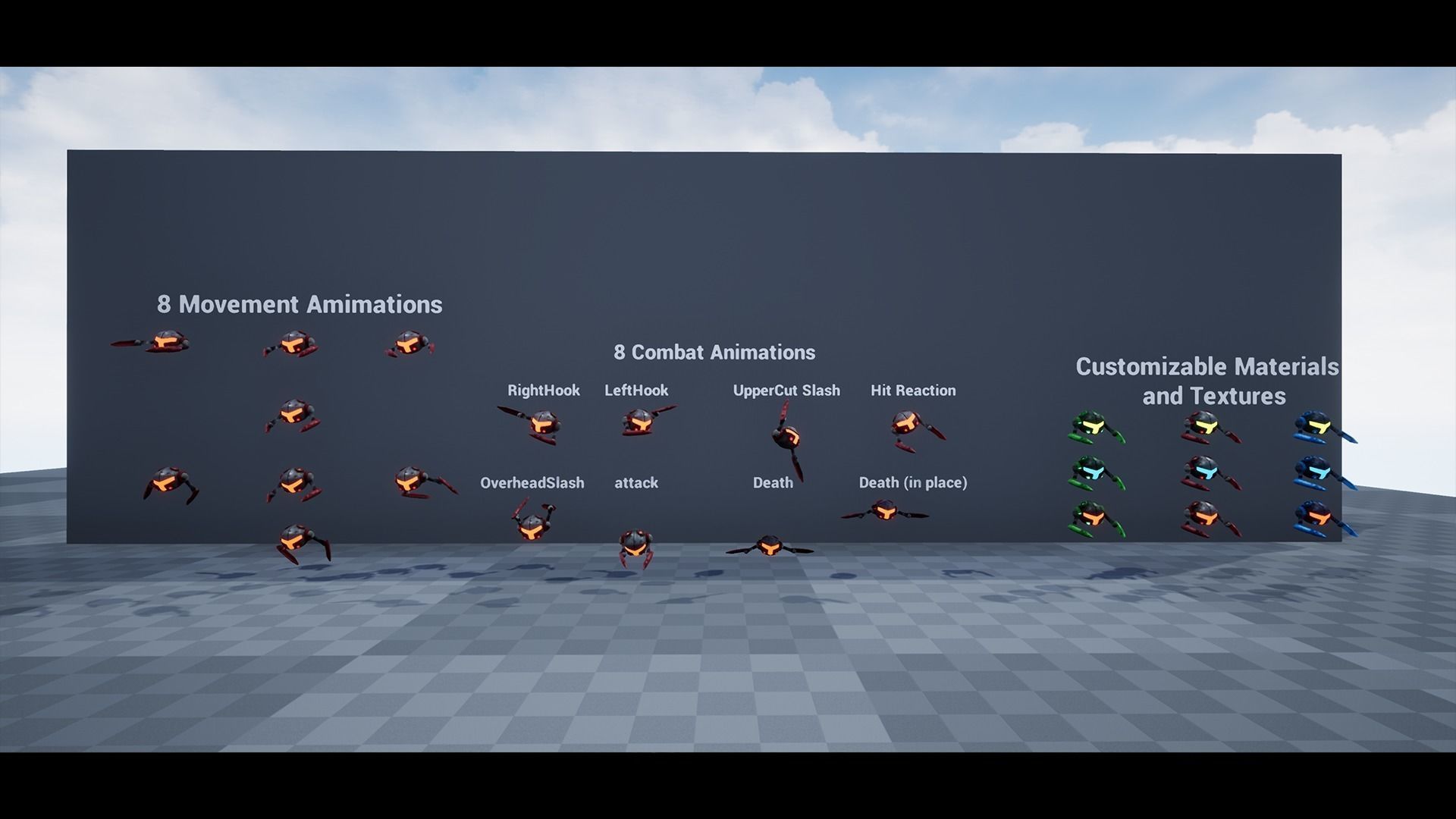 Drone Triple Pack Bundle - Full Metal Mega Series Low-poly 3D model_6