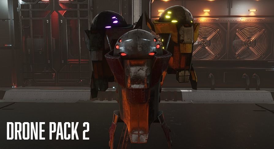 Drone Triple Pack Bundle - Full Metal Mega Series Low-poly 3D model_1
