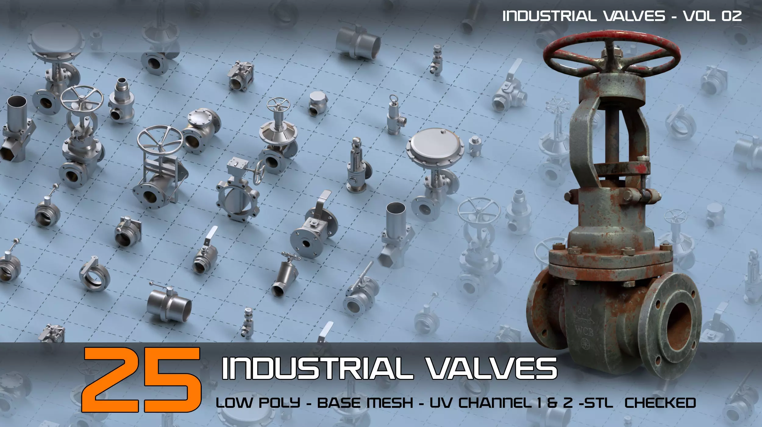 25 Industrial Valves-Vol02 Low-poly 3D model