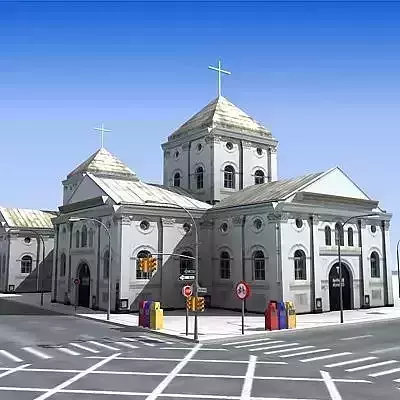 Low poly city block 18 Low-poly 3D model