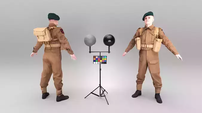 British army soldier in A-pose 369