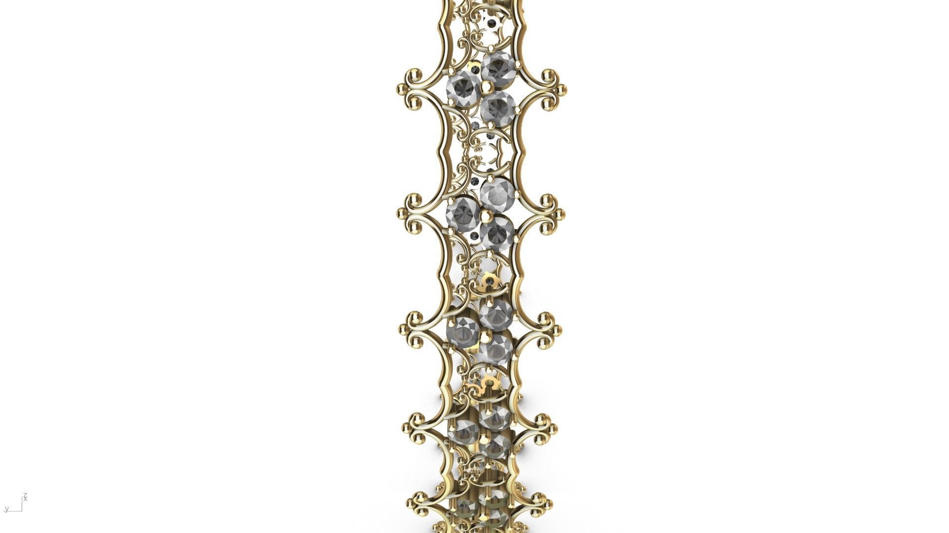 diamond ornament bangle stl verified  3D print model_10