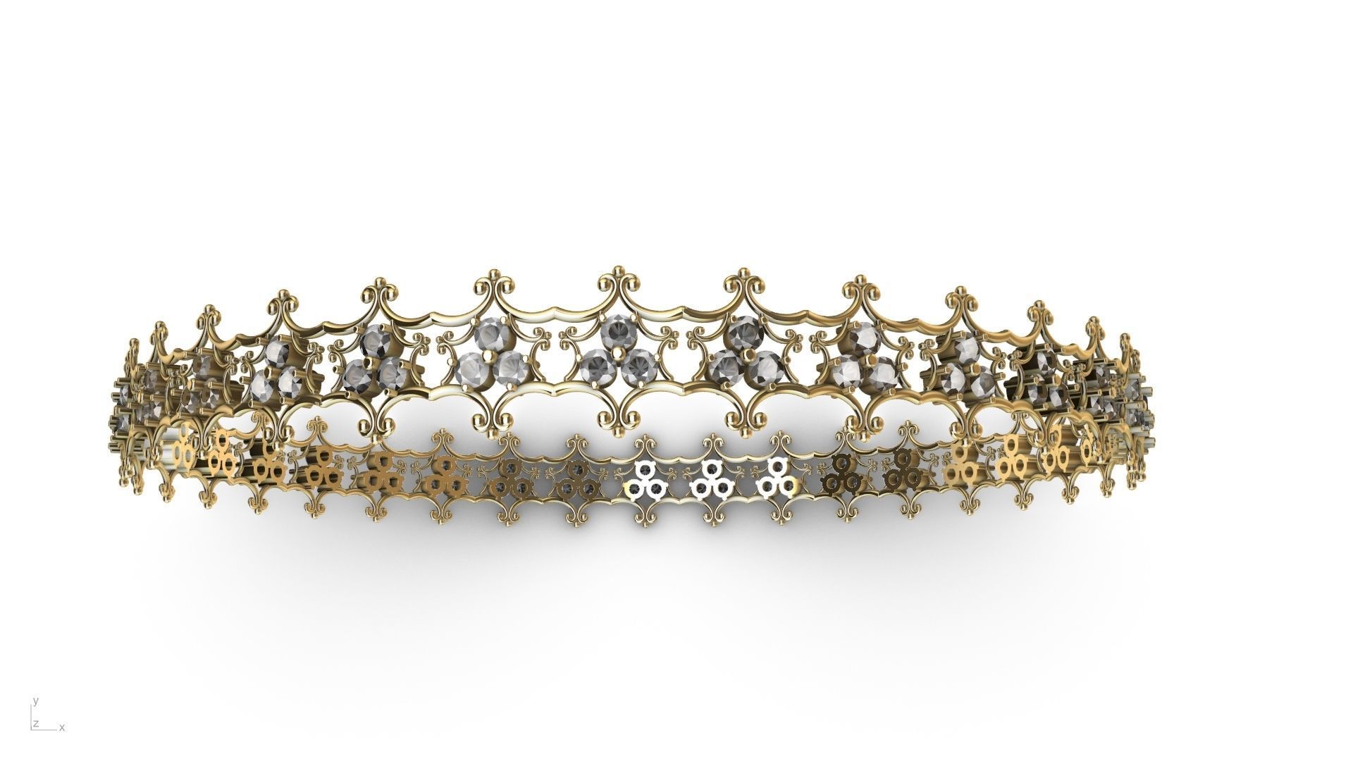 diamond ornament bangle stl verified  3D print model_1