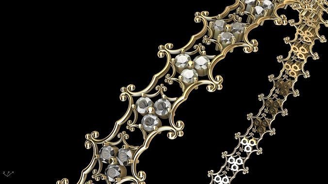 diamond ornament bangle stl verified  3D print model