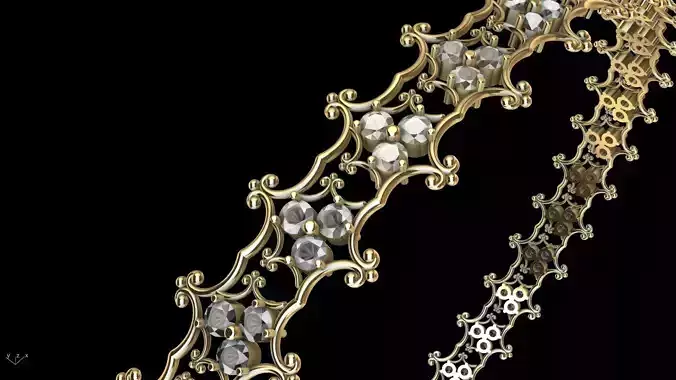 diamond ornament bangle stl verified 