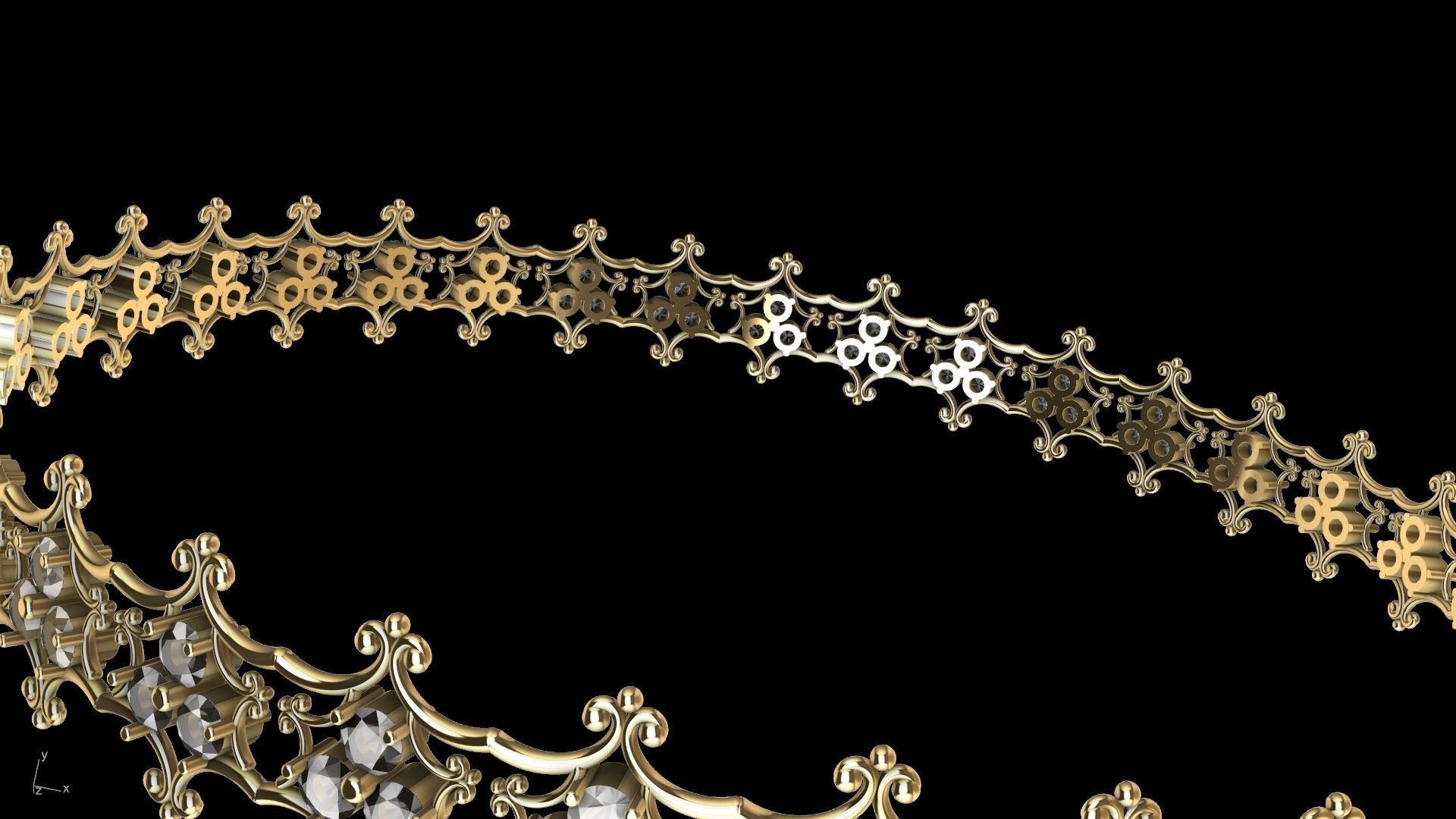 diamond ornament bangle stl verified  3D print model_17