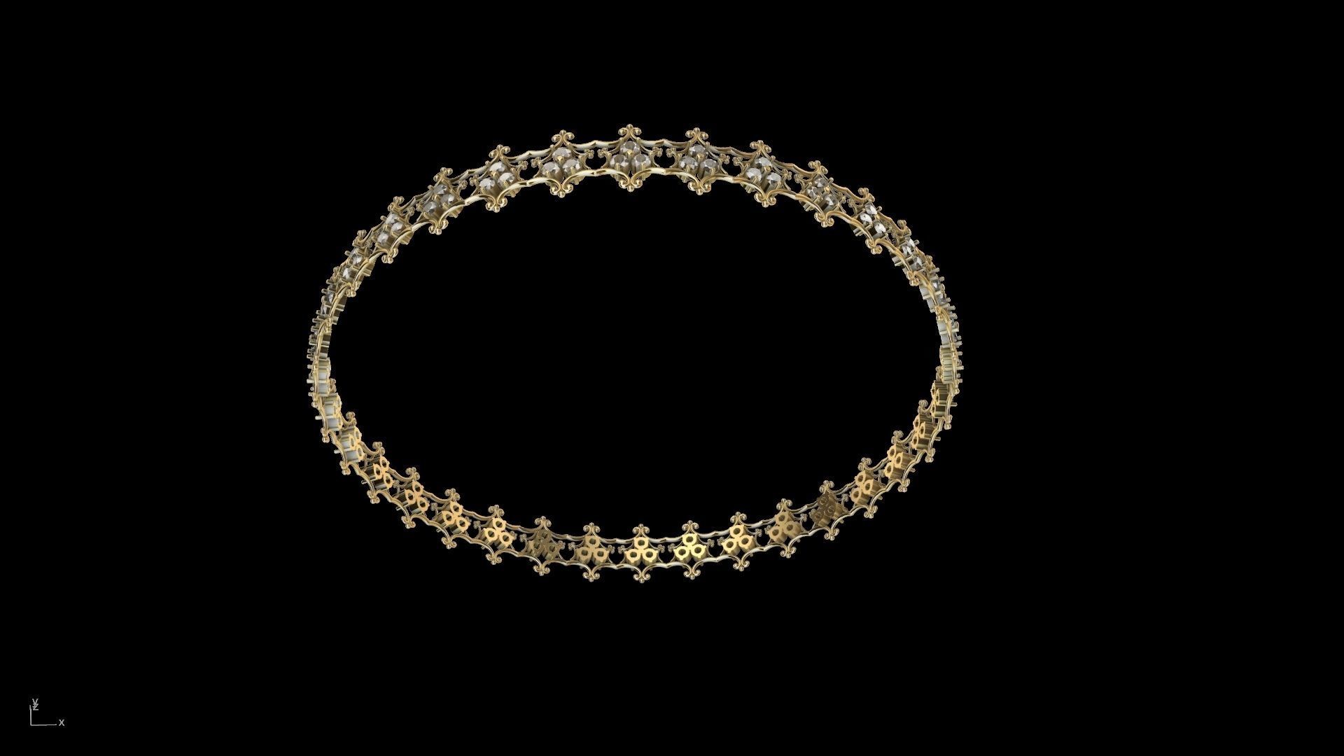 diamond ornament bangle stl verified  3D print model_14