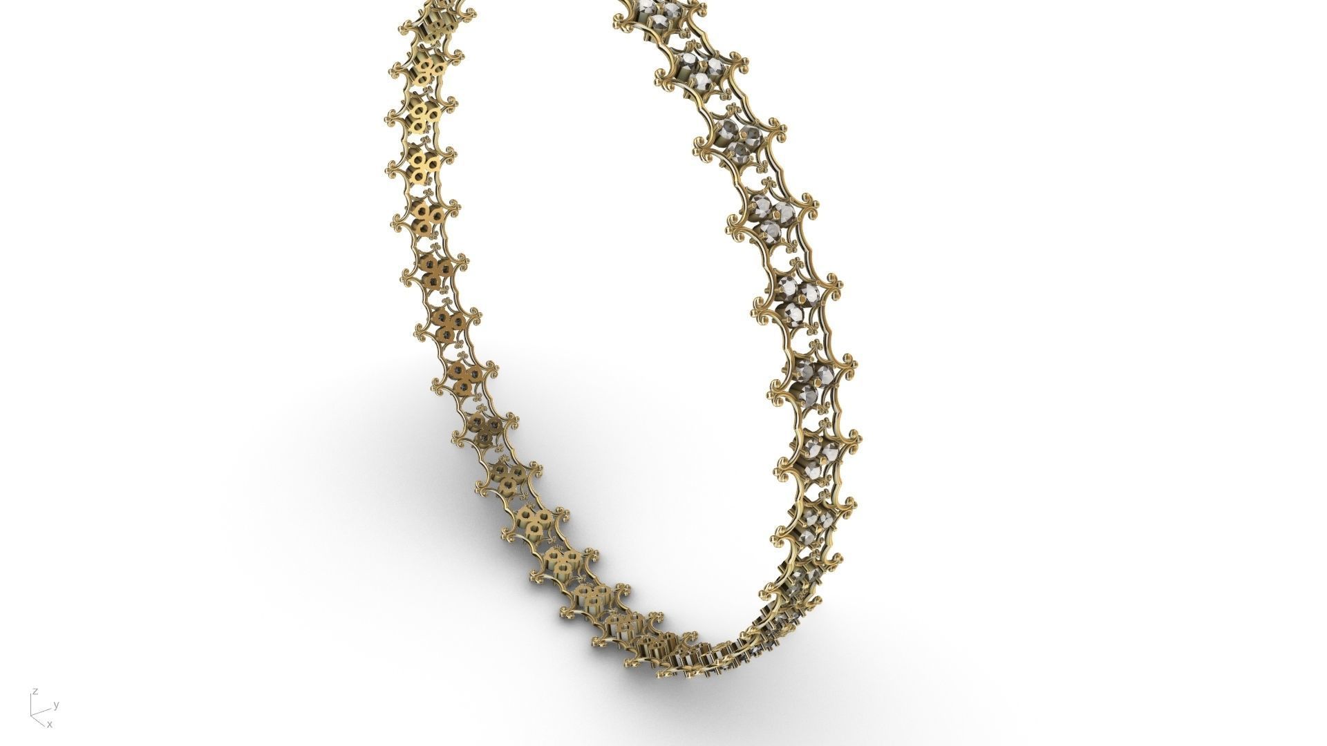 diamond ornament bangle stl verified  3D print model_7