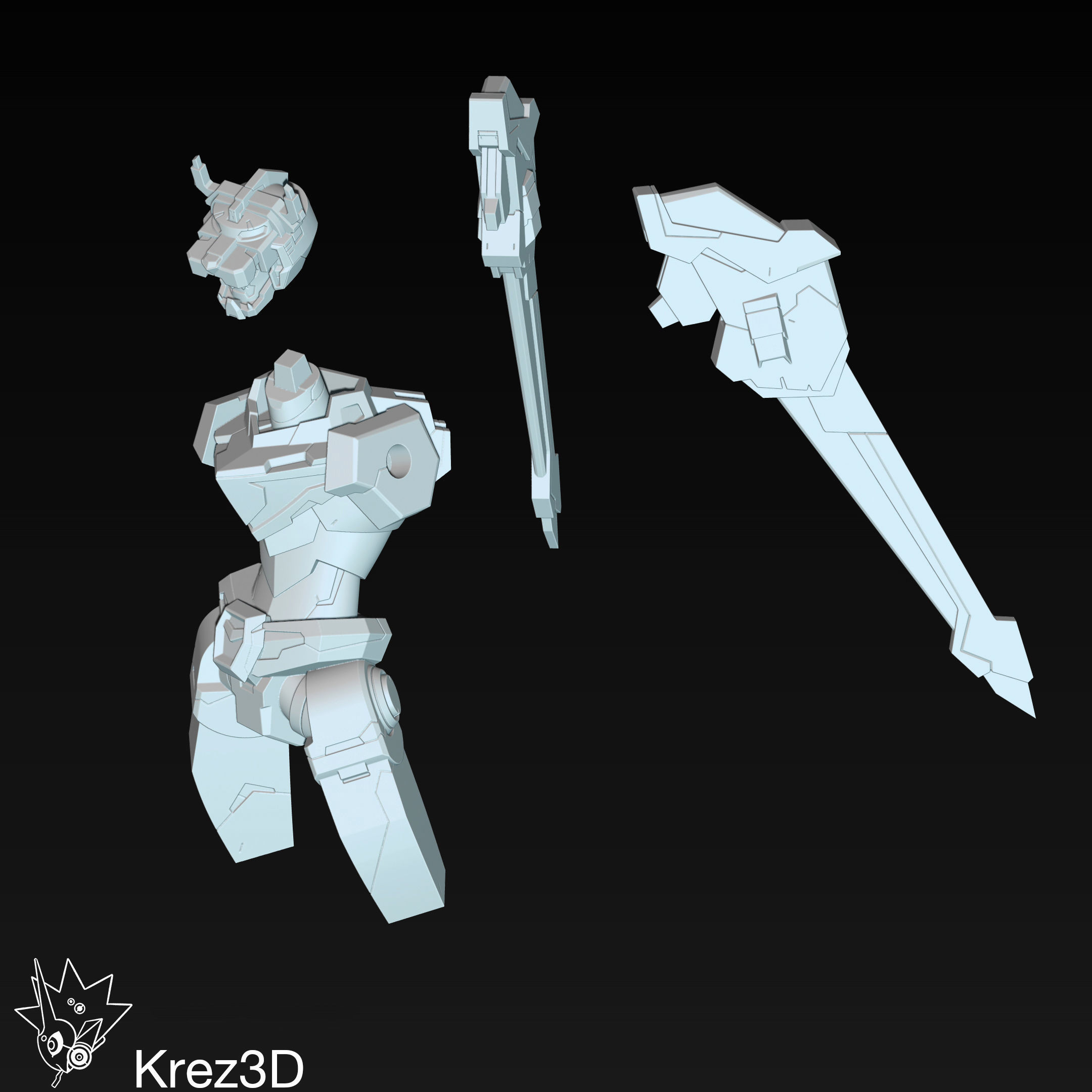 Voltron 3D print model_11